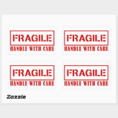 Autocollant fragile - poignée avec soin - Timbre s (Feuille)