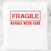 Autocollant fragile - poignée avec soin - Timbre s (Sac)