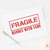 Autocollant fragile - poignée avec soin - Timbre s (Enveloppe)