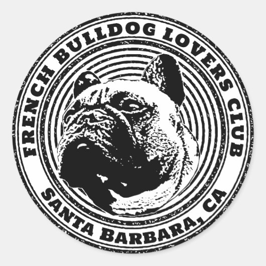 Autocollant français bulldog avec champ de texte (Devant)