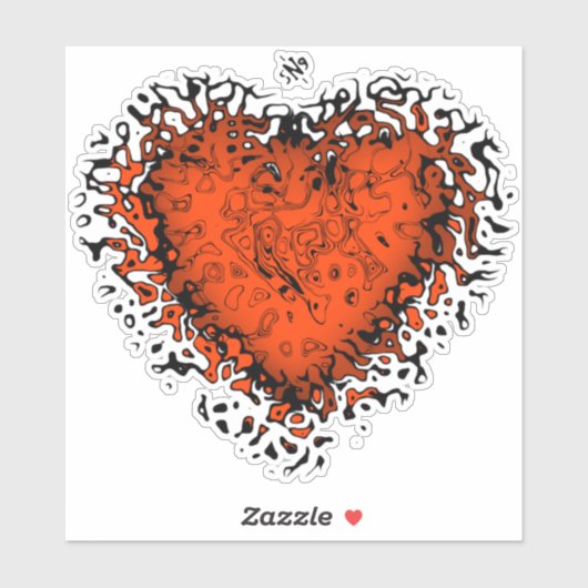 Autocollant Freaky heart v2 (Feuille)