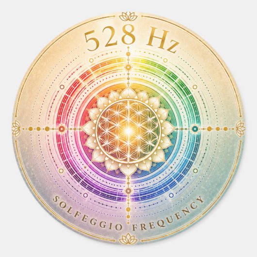 Autocollant Fréquence Solfeggio 528 Hz (Devant)