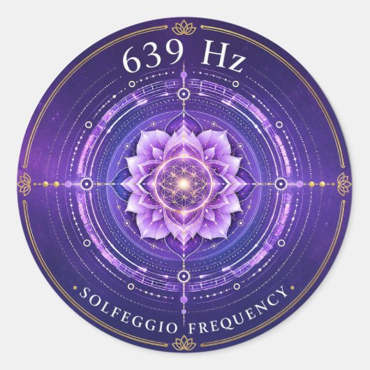 Autocollant Fréquence Solfeggio 639 Hz (Devant)