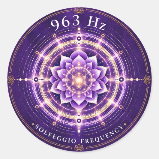 Autocollant Fréquence Solfeggio 963 Hz (Devant)