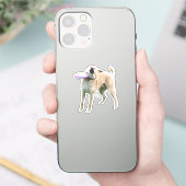Autocollant Frisbee Chien Meme (Téléphone)