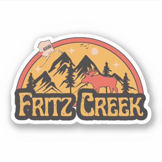 Autocollant Fritz Creek, Alaska (Devant)