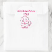 Autocollant Fuchsia Dino Gluten gratuit pour enfan (Sac)