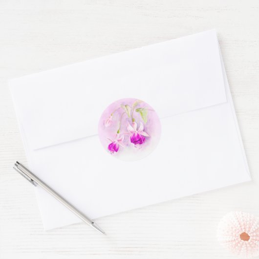 Autocollant fuchsia violet et rose (Enveloppe)