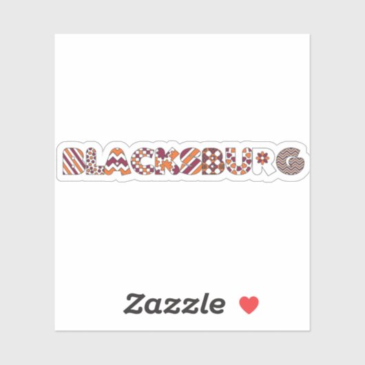 Autocollant Funky Blacksburg Va (Feuille)