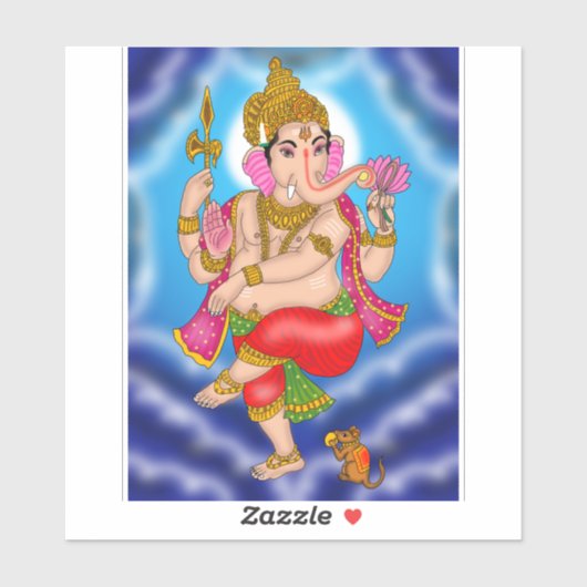 Autocollant Ganesha dansant (Feuille)