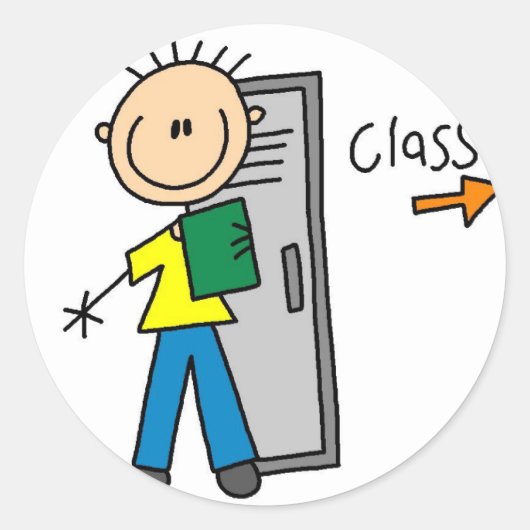 Autocollant Garçon à l'école (Devant)