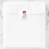 Autocollant garçon de l'équipe bleue avec bébé et (Sac)