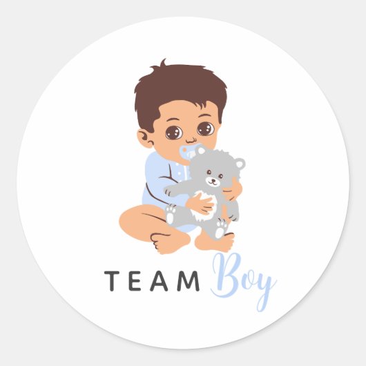Autocollant garçon de l'équipe bleue avec bébé et (Devant)