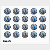 Autocollant geai bleu (modèle bleu) (Feuille)