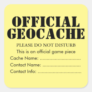 Autocollant Geocache officiel personnalisé