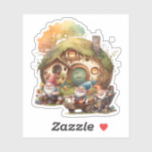 Autocollant Gnome Mignon (Feuille)