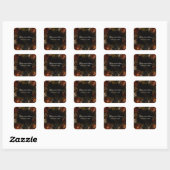 Autocollant gothique Roses oranges marron + Crânes (Feuille)