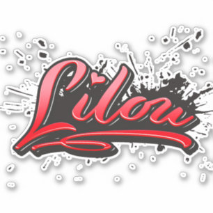 Autocollant graffiti coeur rouge Lilou