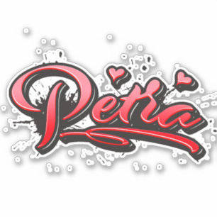 Autocollant graffiti coeur rouge Petra