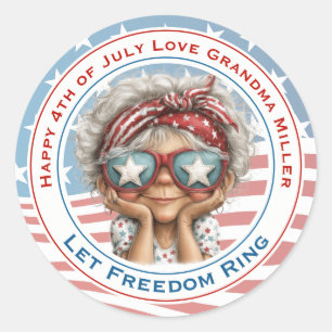 Autocollant Grand-mère patriotique 4 juillet