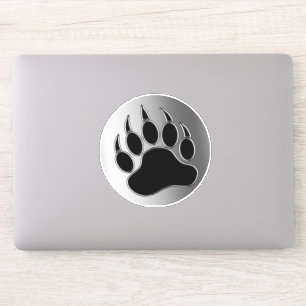 Autocollant Grande Patte d'Ours Argenté Classique