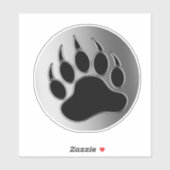 Autocollant Grande Patte d'Ours Argenté Classique (Feuille)