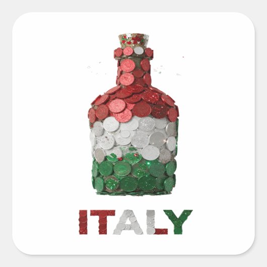 Autocollant graphique argent pelable ITALIE (Devant)