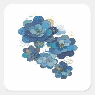 Autocollant graphique BLEU FLEURI BLEU vibrant