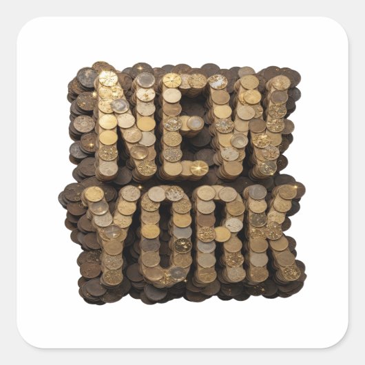 Autocollant graphique Bold Gold NEW YORK (Devant)