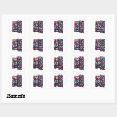 Autocollant graphique élégant argent AMÉRIQUE (Feuille)