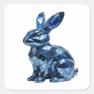 Autocollant graphique LAPIN BLEU argenté Cool