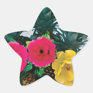 Autocollant graphique numérique de fleur exotique