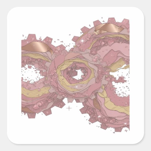 Autocollant graphique ROSE GEAR argent mignon (Devant)