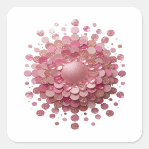 Autocollant graphique sphère scintillante rose vif