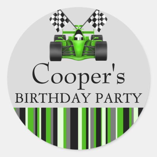 Autocollant Green Race Car (Devant)