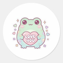 Autocollant Grenouille Amour Grenouille Mignonne T