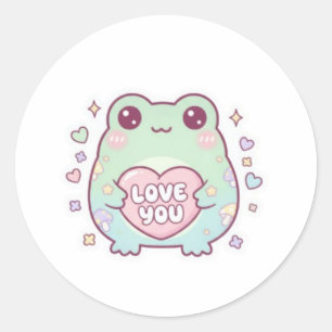 Autocollant Grenouille Amour Grenouille Mignonne T