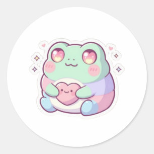 Autocollant Grenouille aux Yeux de Coeur Kaw Amour