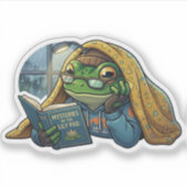 Autocollant Grenouille de Lecture Confortable (Devant)