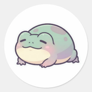Autocollant Grenouille Endormie Mignon Grenouille