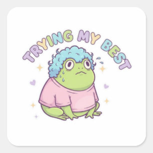 Autocollant Grenouille Faisant de Mon Mieux Kaw