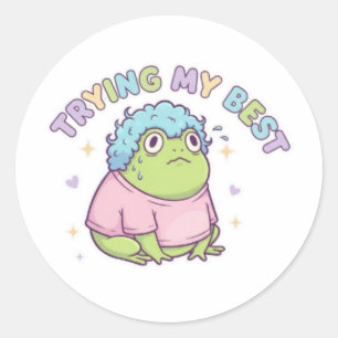 Autocollant Grenouille Faisant de Mon Mieux Kaw