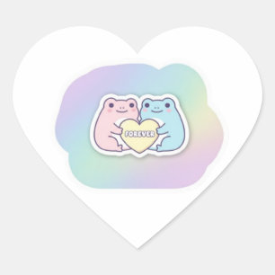 Autocollant Grenouille Forever Mignon Couple Greno