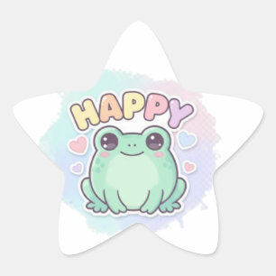 Autocollant Grenouille Heureuse Grenouille Mignonn