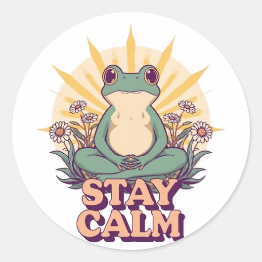 Autocollant Grenouille Reste Calme (Devant)