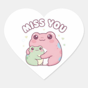 Autocollant Grenouille Tu Me Manques Mignon Grenou