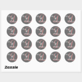 Autocollant GRIS et ROSE de monogramme de mariage (Feuille)