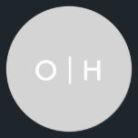 Autocollant gris simple | initiales/monogramme<br><div class="desc">Autocollant gris simple | initiales/monogramme Peut être entièrement customisé pour répondre à vos besoins. © Gorjo Designs via Zazzle. // Vous cherchez des articles correspondants ? Autre papeterie disponible ici : https://www.zazzle.com/collections/modern_wedding_photo_invitation_set-119792209180525601 // Besoin d'aide pour customiser votre design ? Vous avez d'autres idées ? N'hésitez pas à me contacter à...</div>