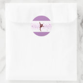 Autocollant gymnastique violet mousseux. (Sac)