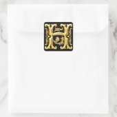 Autocollant H majuscule initial en or (Sac)